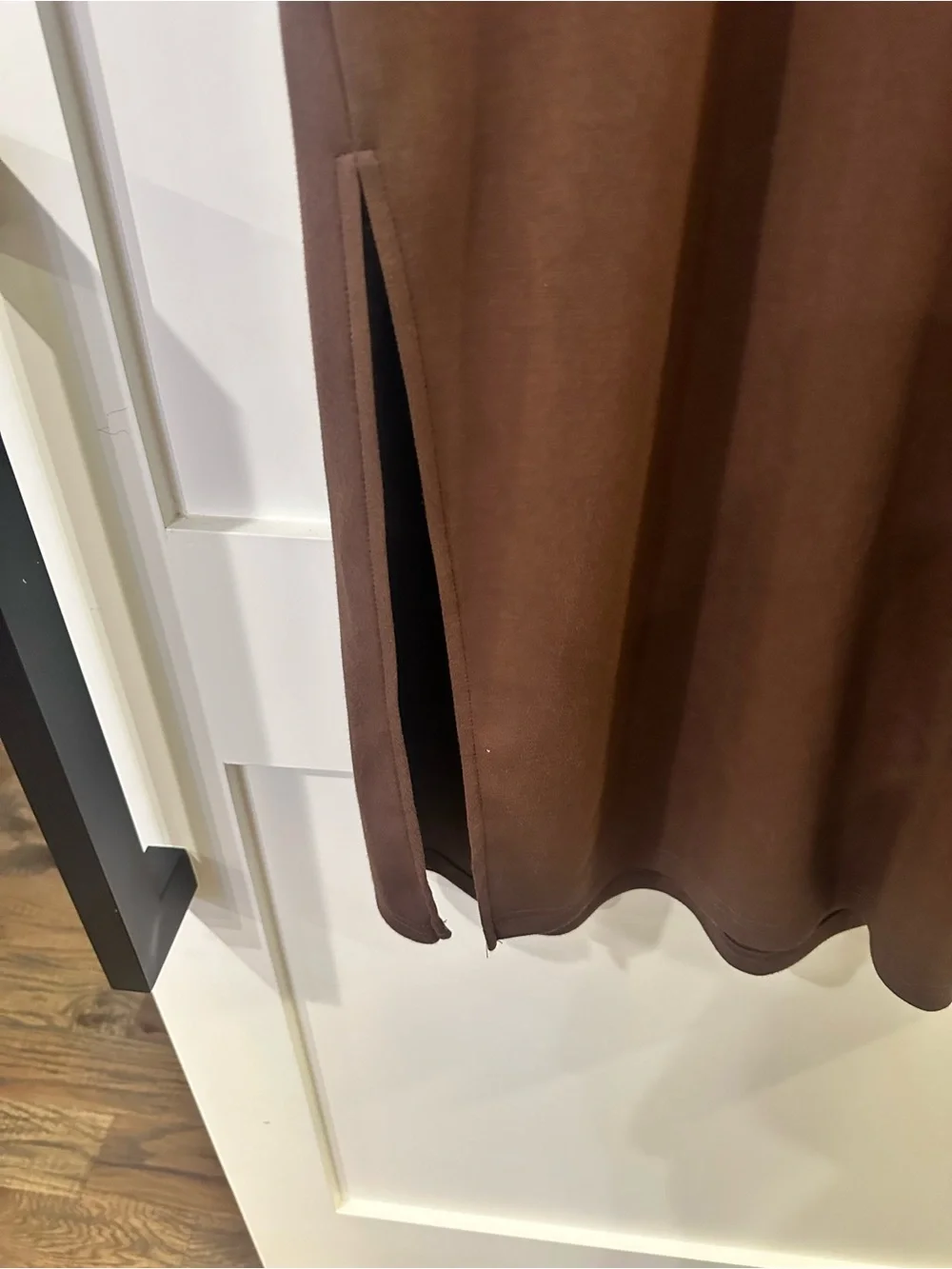 Casual V-Neck Maxi Shirt Dress in Chocolate Brown - Picture 8 of 10